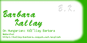 barbara kallay business card